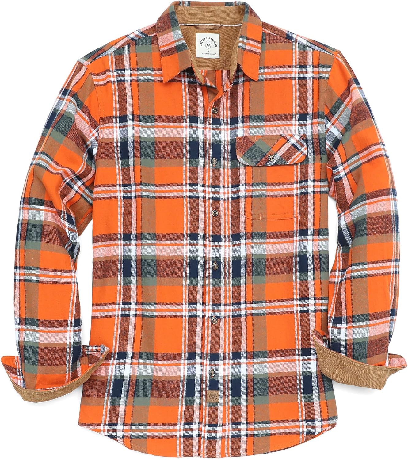 Dubinik Mens Flannel Shirts Long Sleeve Casual Button Down Style