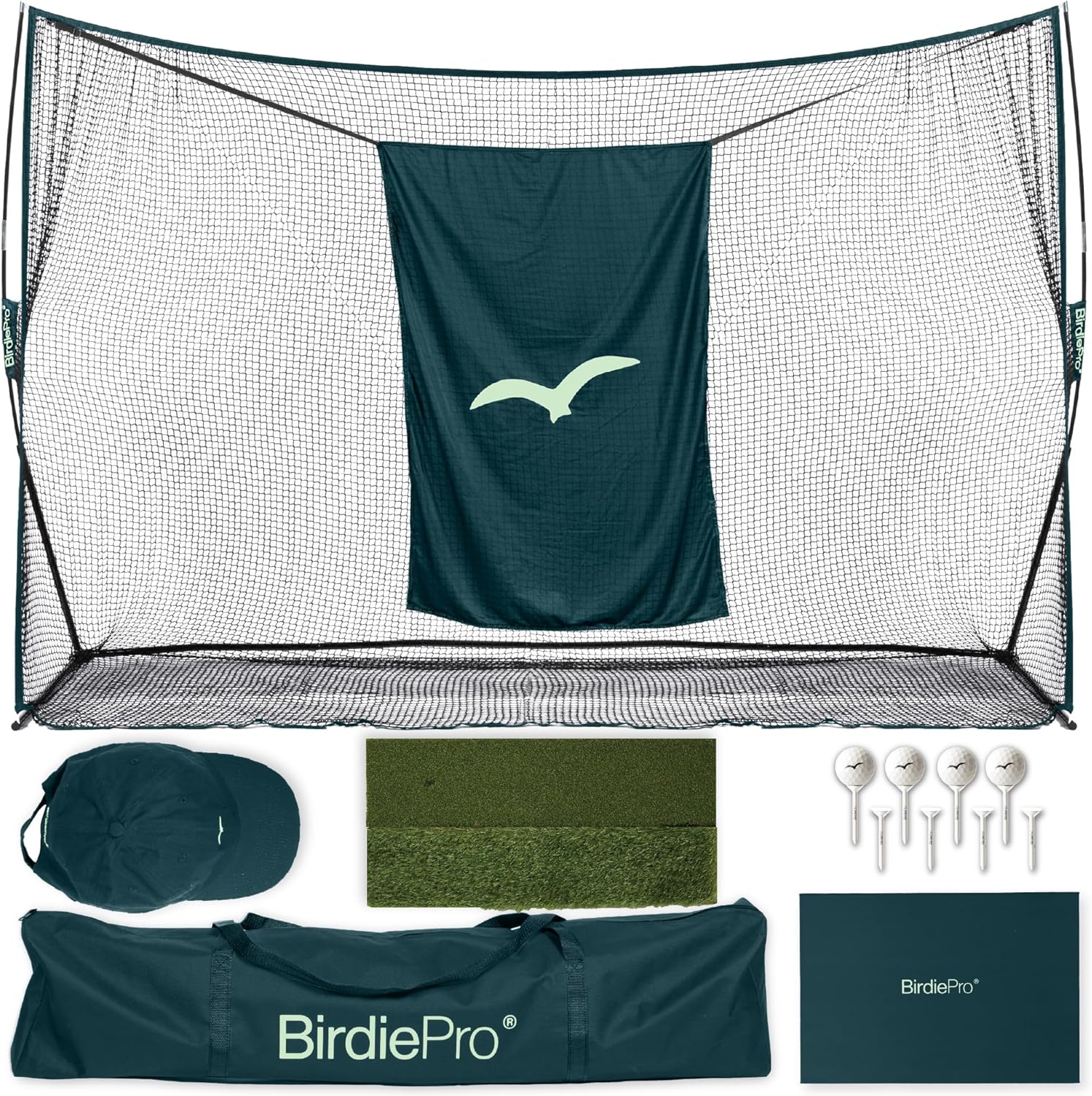 BirdiePro Golf Practice Net 10x7ft with EchoShield Target