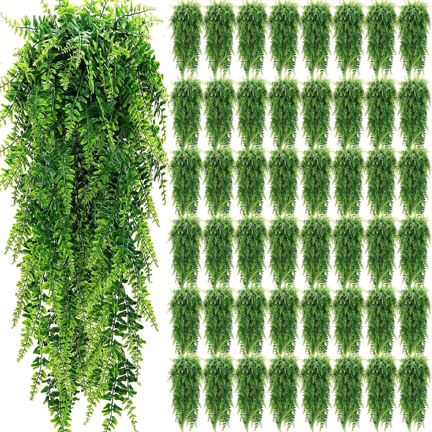 Artificial Hanging Plants - 56 Pcs 32 Inch Boston Ferns for Decor