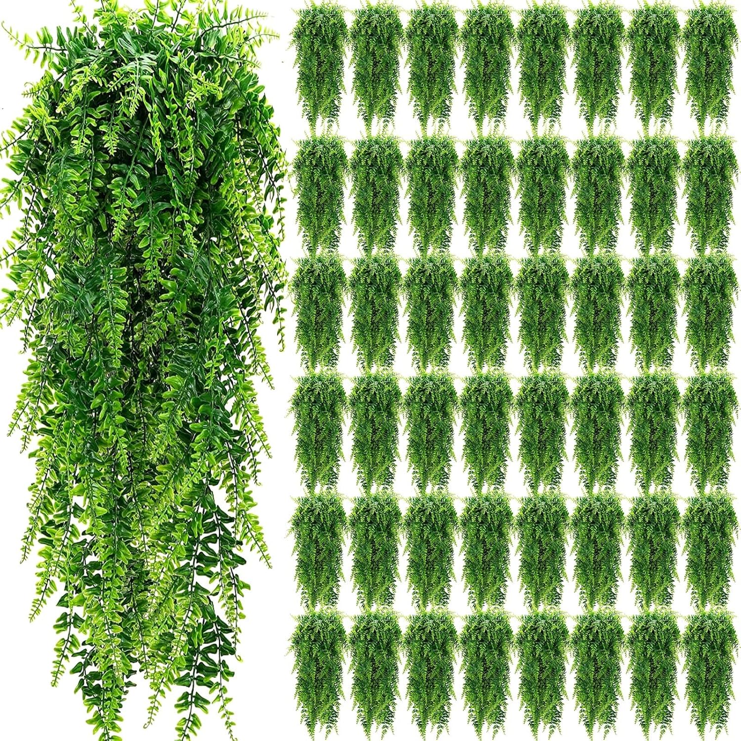 Artificial Hanging Plants - 56 Pcs 32 Inch Boston Ferns for Decor