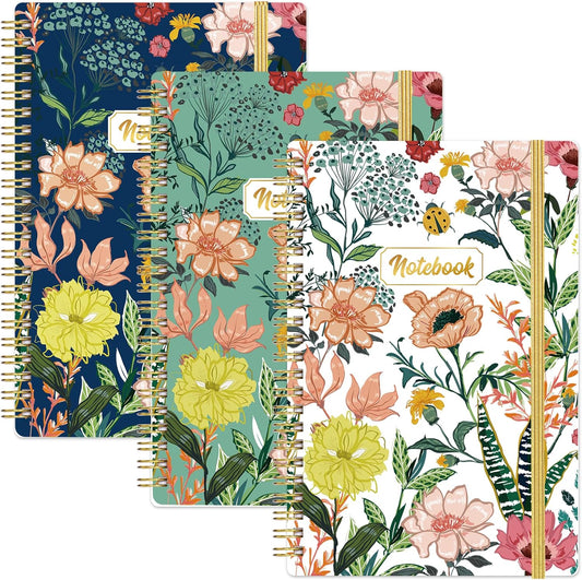 Tersus 3-Pack A5 Lined Notebooks - Thick Paper, Back Pocket, Ideal for Office & School