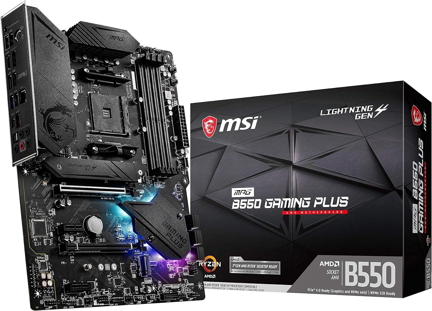 MSI MPG B550 GAMING PLUS Desktop Motherboard for AMD Systems