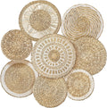 Woven Seagrass Wall Basket Set of 8 - Handcrafted Boho Wall Art