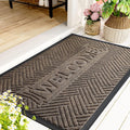 47 in x 32 in Brown Front Door Mat - Durable Low Profile Doormat
