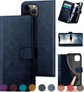 iPhone 11 Pro Genuine Leather Wallet Case with RFID Blocking - Dark