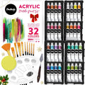 Chalkola Acrylic Paint Set 32 Colors for Canvas & Crafts - Versatile