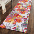 Rugshop Multi Bright Flowers Non Slip Runner Rug 2ft 7in x 8ft