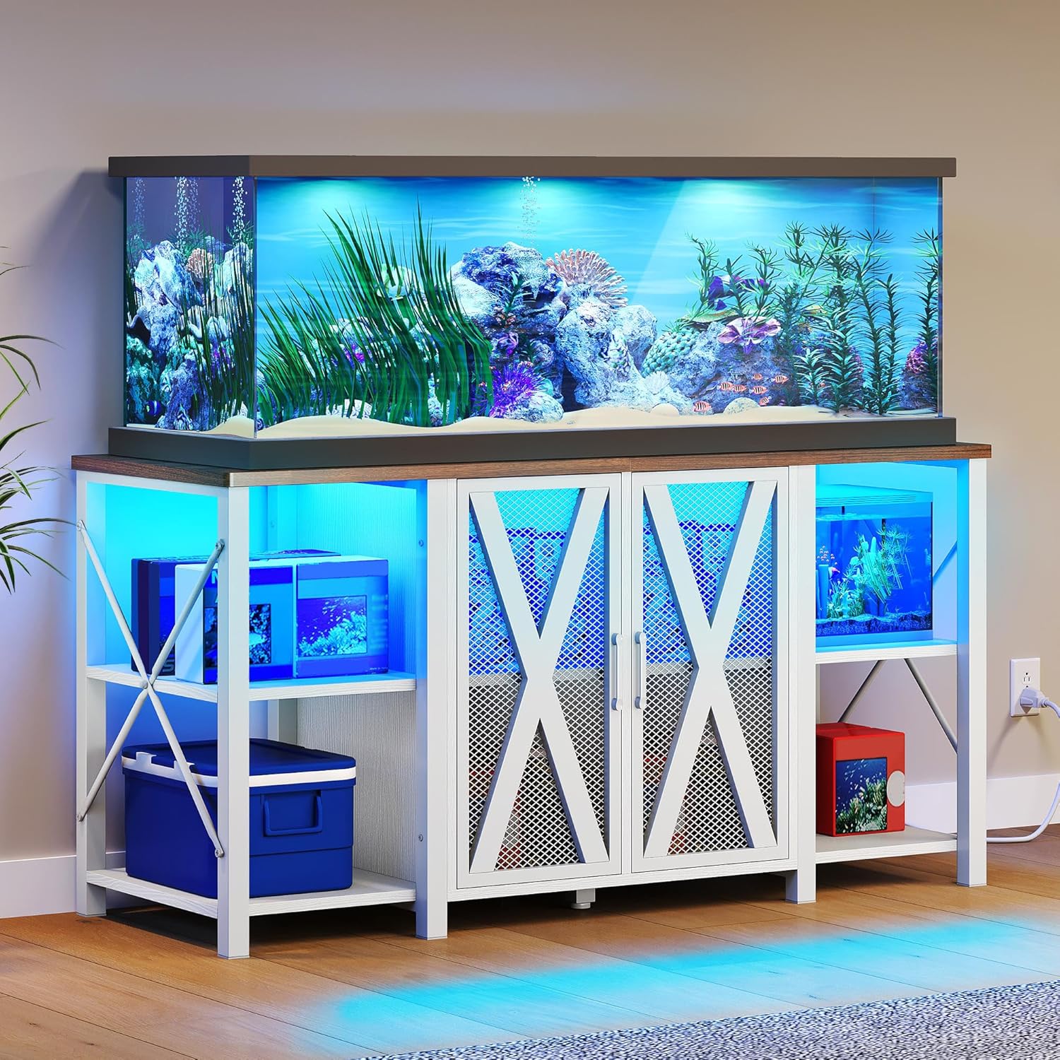 YITAHOME Reptile Tank Stand with LED Light and Power Outlet