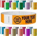 WristCo Neon Orange Custom Imprint Tyvek Wristbands - 10,000 Pack
