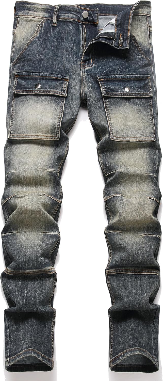 XIMXIMMTIAN Men's Biker Moto Distressed Slim Fit Jeans Review