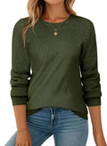 Fall Sweaters for Women Casual Crewneck Knit Loose Pullover - Cozy Fit