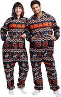 NFL Team Logo Polyester Onesie Pajamas for Adults - Warm Fan Wear