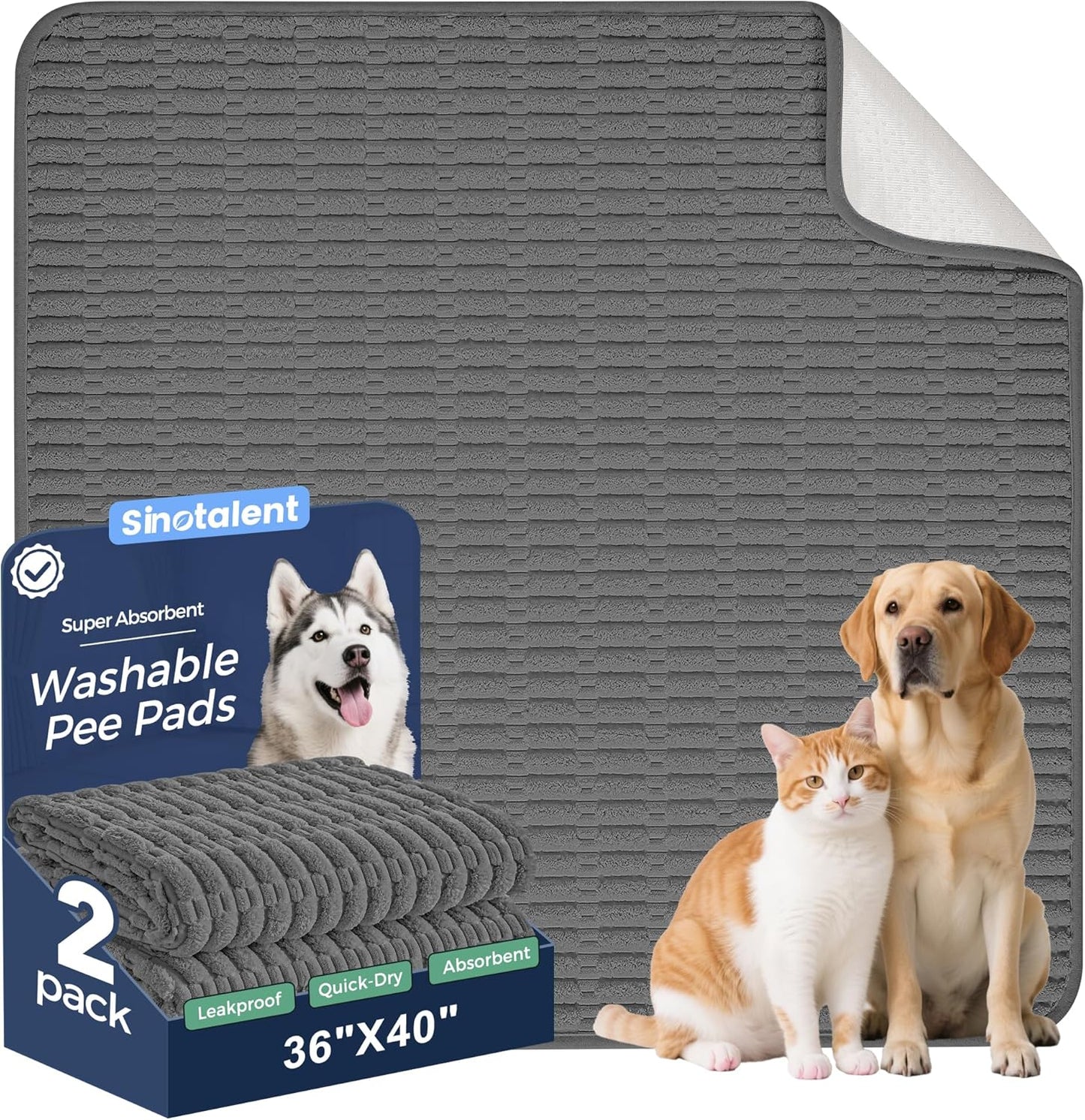 Washable Pee Pads for Dogs - Non-Slip Leakproof Pet Pads