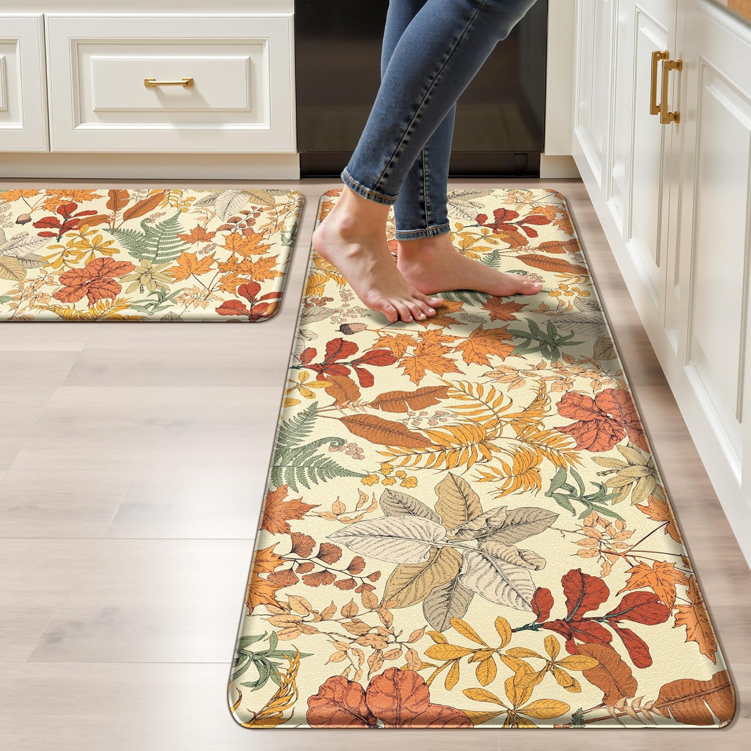 Botanical Kitchen Rugs Set of 2 for Comfort and Style
