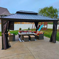 PURPLE LEAF 12 ft x 16 ft Permanent Hardtop Gazebo - Durable Double
