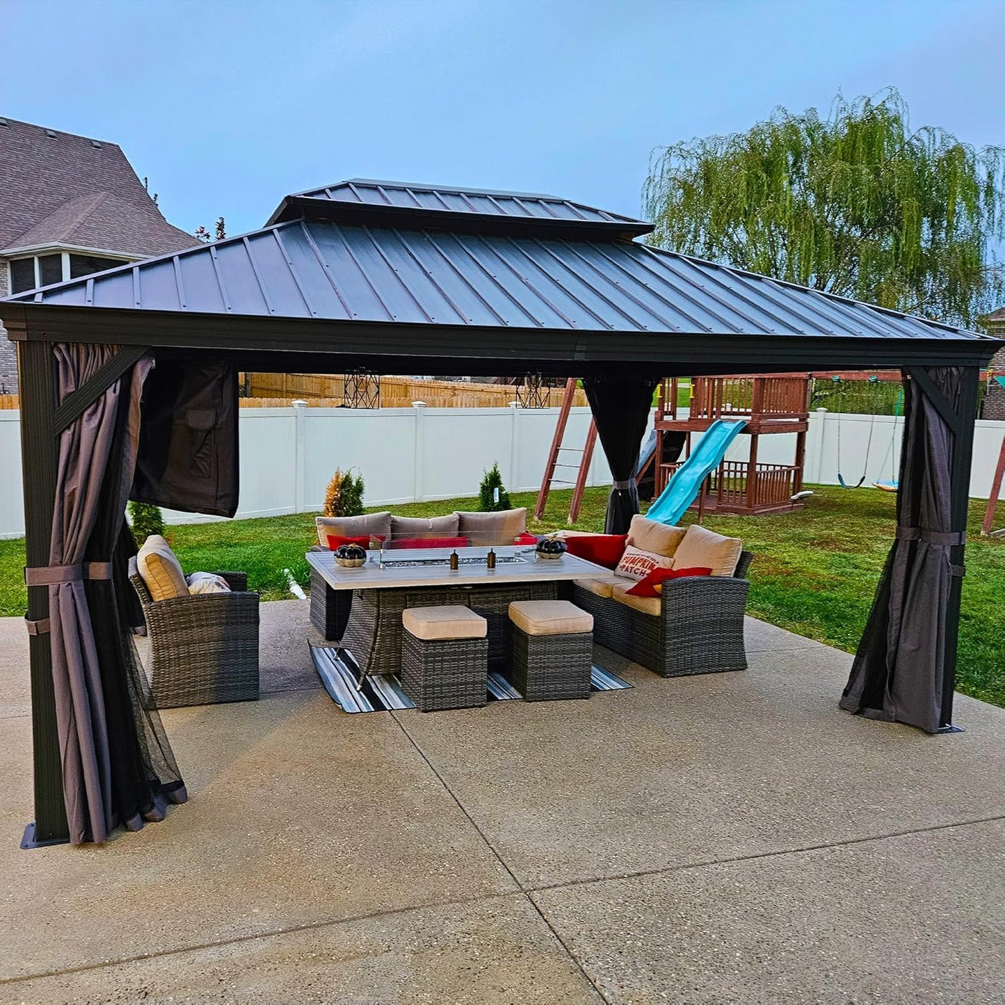 12ft X 16ft Permanent Hardtop Gazebo for Patio and Garden