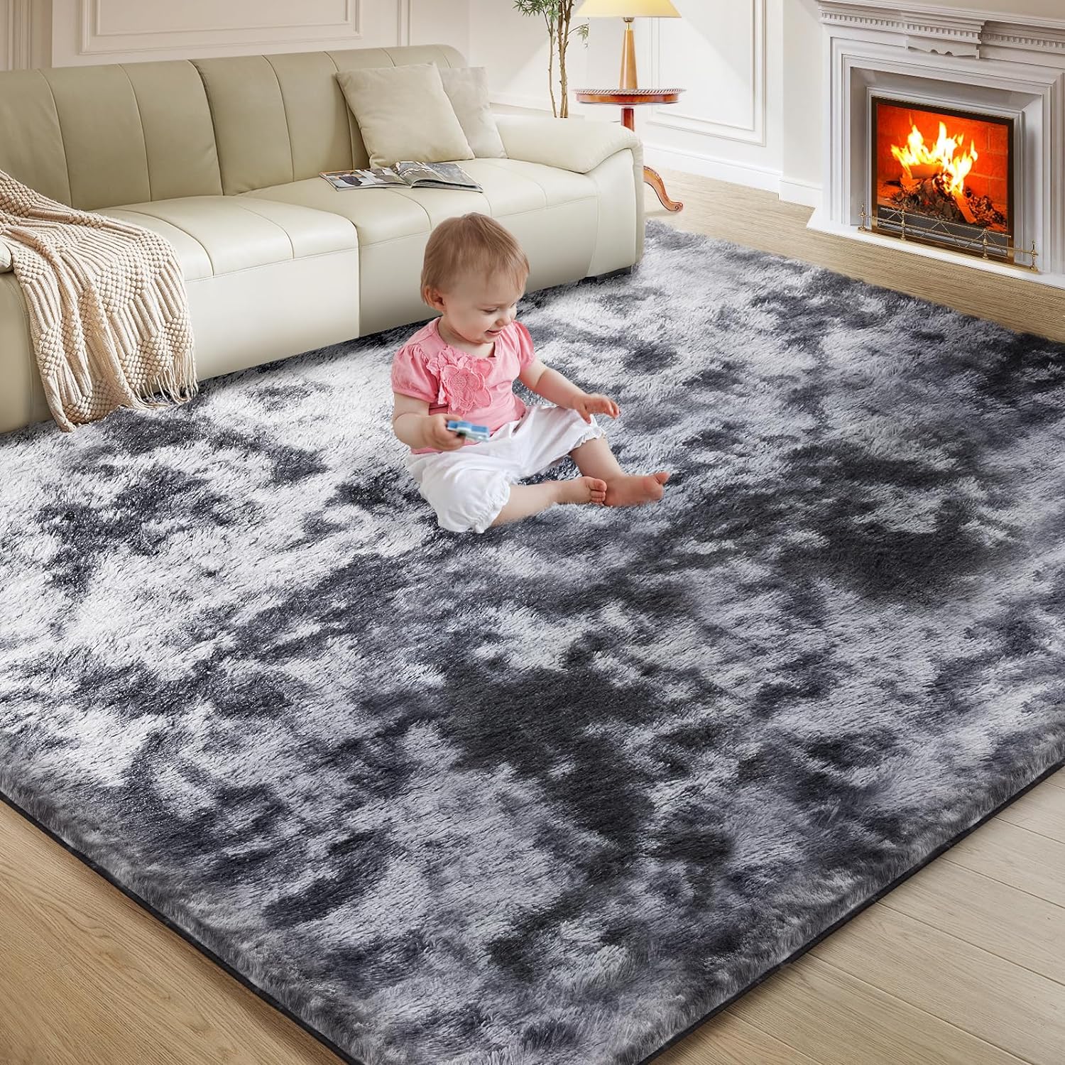 Ultra Soft Rug for Living Room, Fluffy Shag Area Rug 8X10