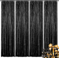 Black Sequin Backdrop Curtain 4 Pieces 2ft x 8ft - Sparkly Event