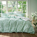 Bedsure Duvet Cover Full Size - Reversible Sage Green Cute Floral Set