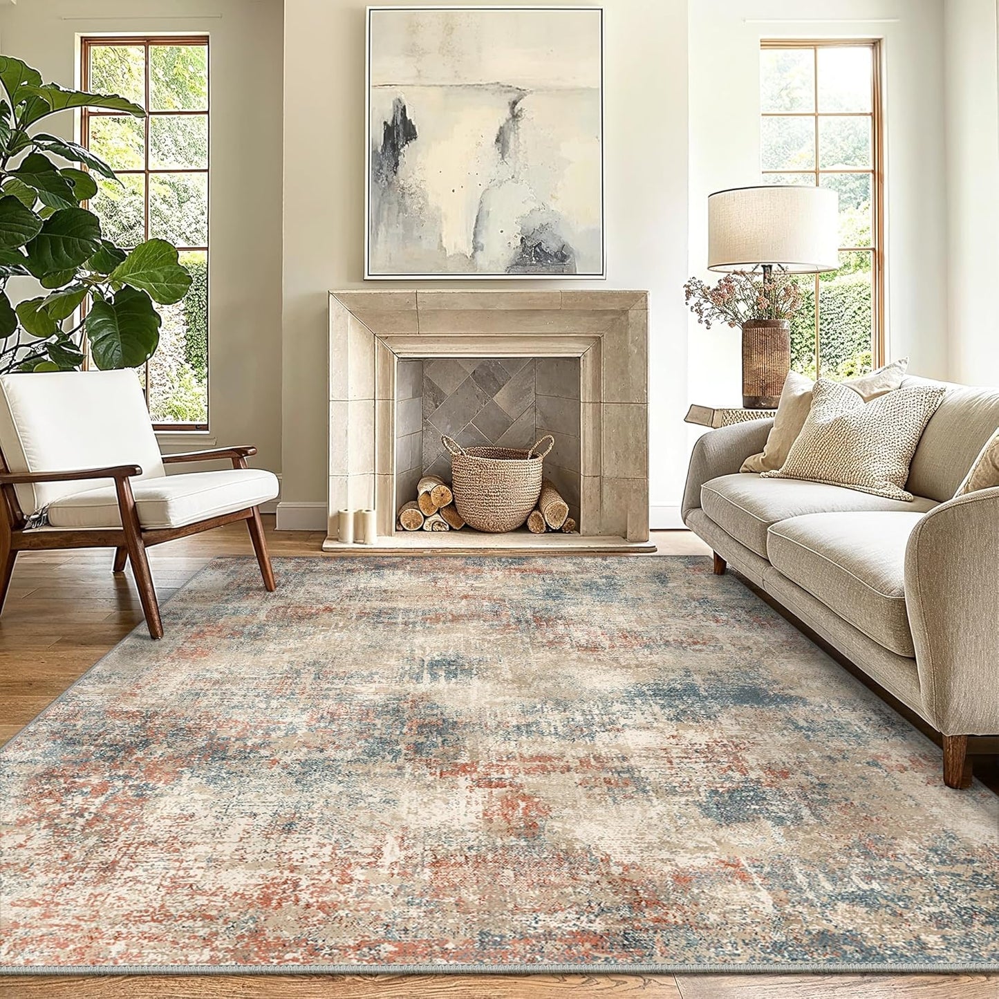 GENIMO Washable Area Rugs: Soft, Non-Slip, Modern Design