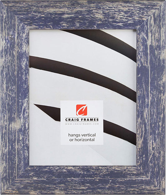 Craig Frames Faux Barnwood Picture Frame in Distressed Blue Finish
