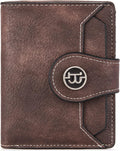 Women Leather RFID Blocking Small Bifold Wallet - Compact Card Case