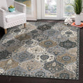 Lahome Moroccan Machine Washable Area Rug 4x6 - Soft Vintage Trellis