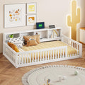 Kids Montessori Floor Bed with Bookcase Twin XL - Low Profile Safety