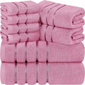Utopia Towels 8 Piece Luxury Towel Set Pink - 600 GSM Plush