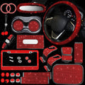 25PCS Bling Car Parts Set - Shiny Red Interior Accessories