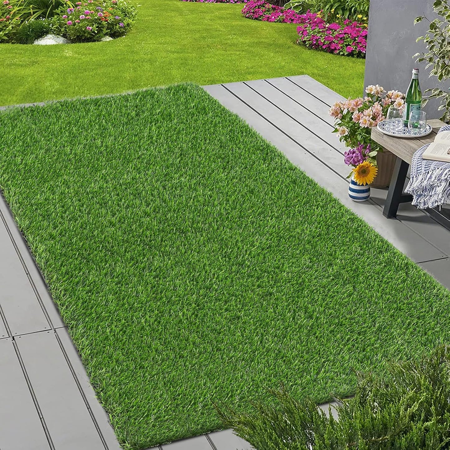 HEBE Artificial Turf Rug for Dog Potty Training, 3ftx5ft Grass Mat