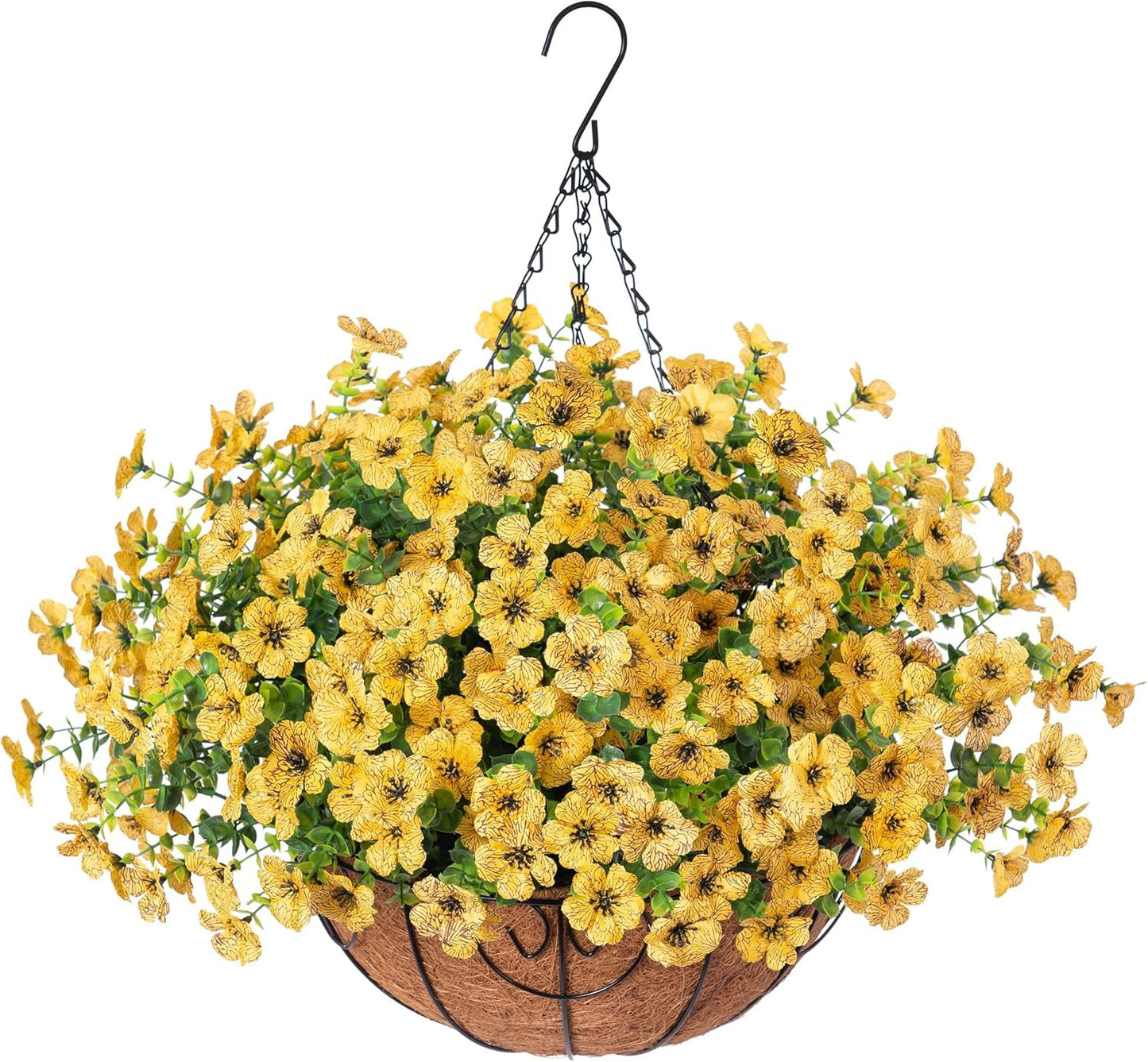 Artificial Fake Fall Hanging Mums Plants for Outdoor Decor