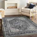 Area Rug 5 ft x 7 ft Washable Traditional Distressed Rug - Thin Indoor
