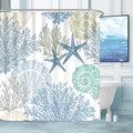 Nautical Coastal Waterproof Fabric Shower Curtain 72x72 - Beachy