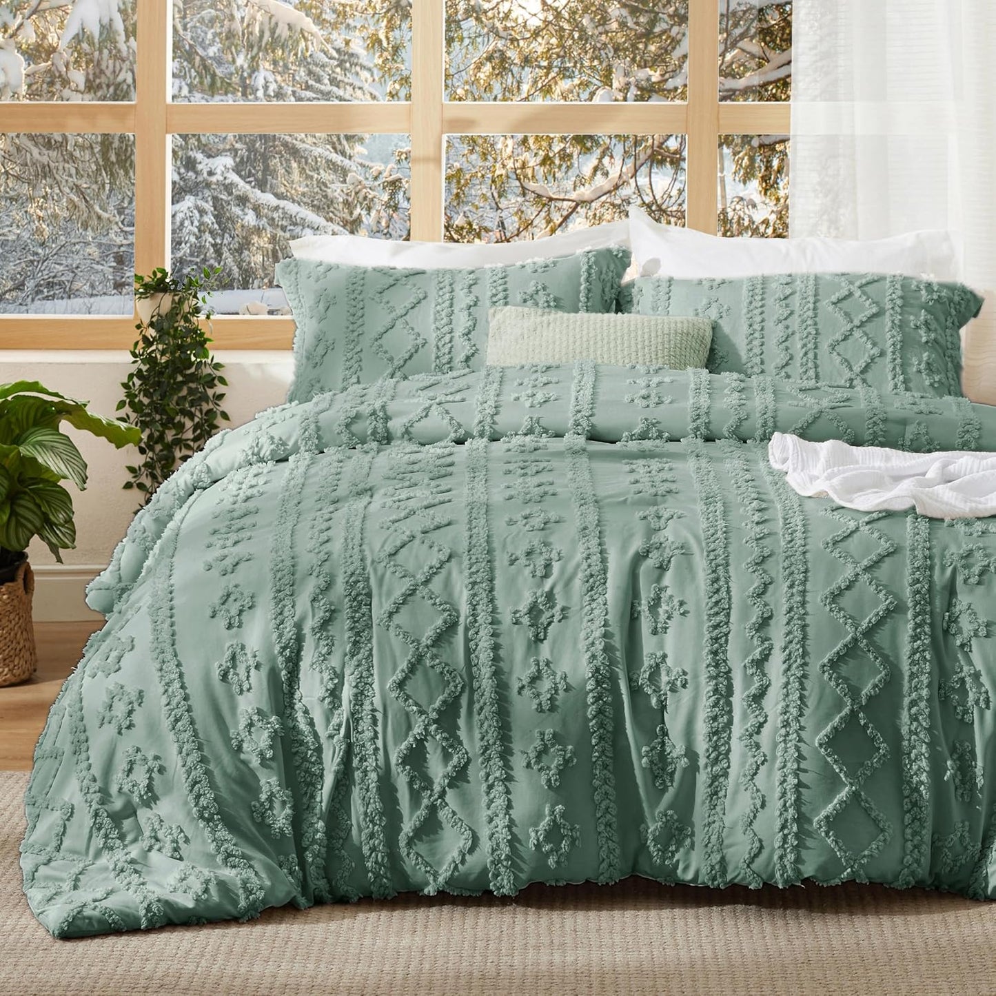Boho Comforter Set Twin Size - GentleSoft 2 Pieces Bedding Set