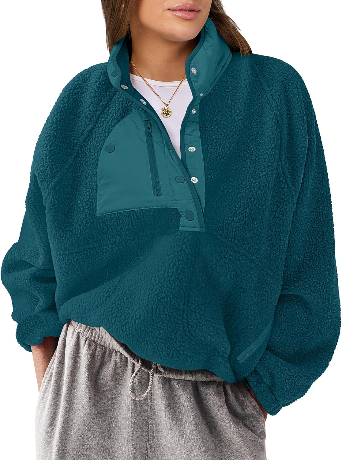 Fuzzy Fleece Pullover Sherpa Sweatshirt for Women - Cozy Style