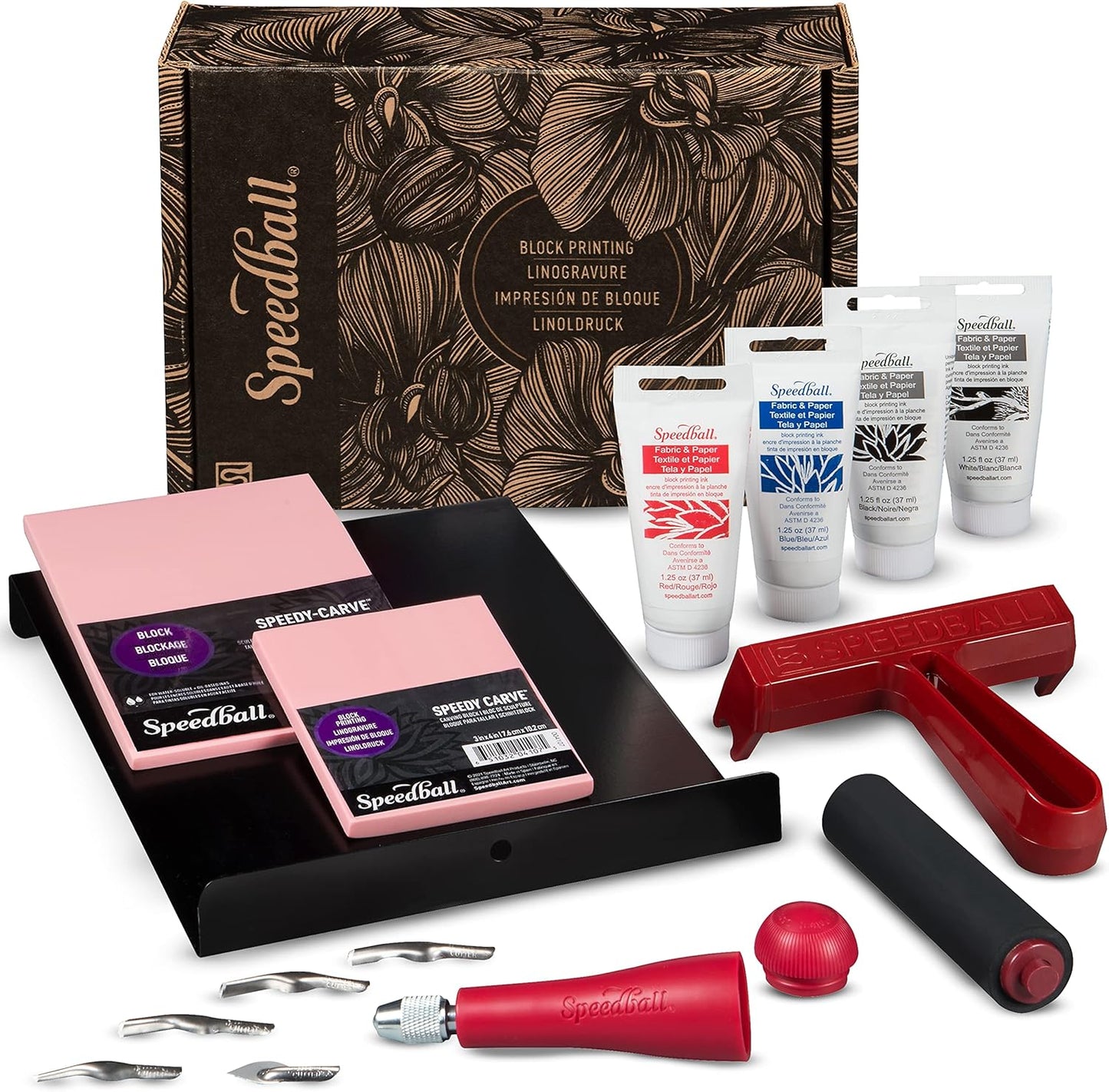 Speedball Block Printing Fabric Deluxe Kit for Creative Artists