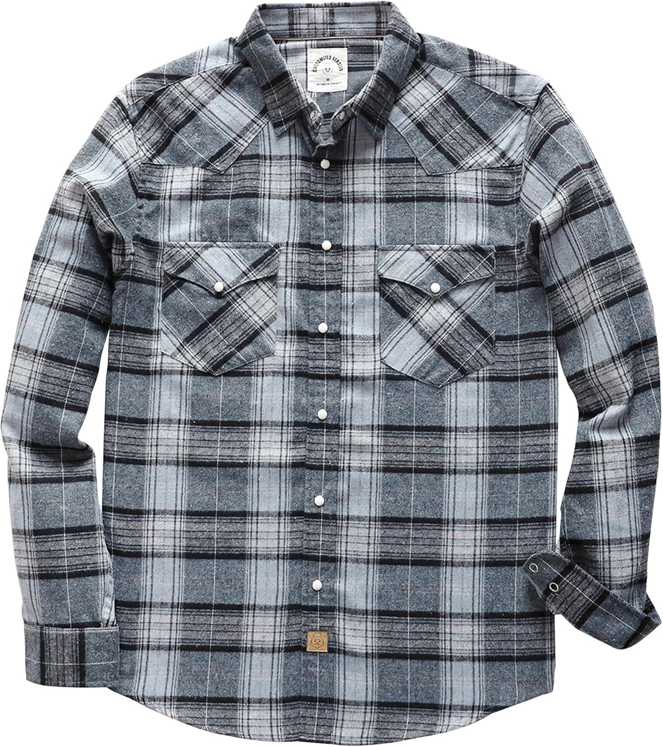 Dubinik Flannel Shirt for Men - Vintage Pearl Snap Plaid Style