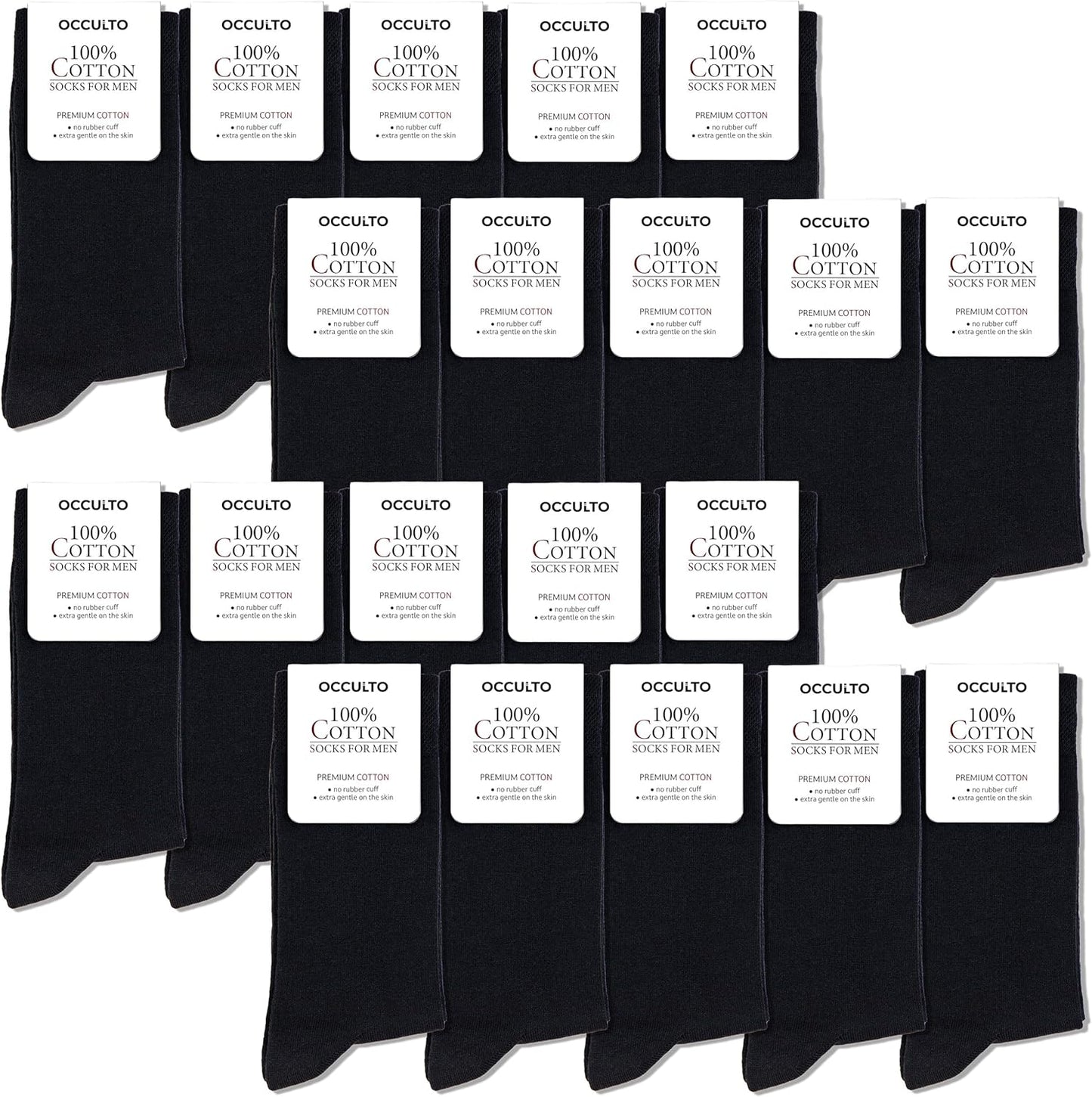 Men 100% Cotton Dress Socks Pack of 10 for Ultimate Comfort