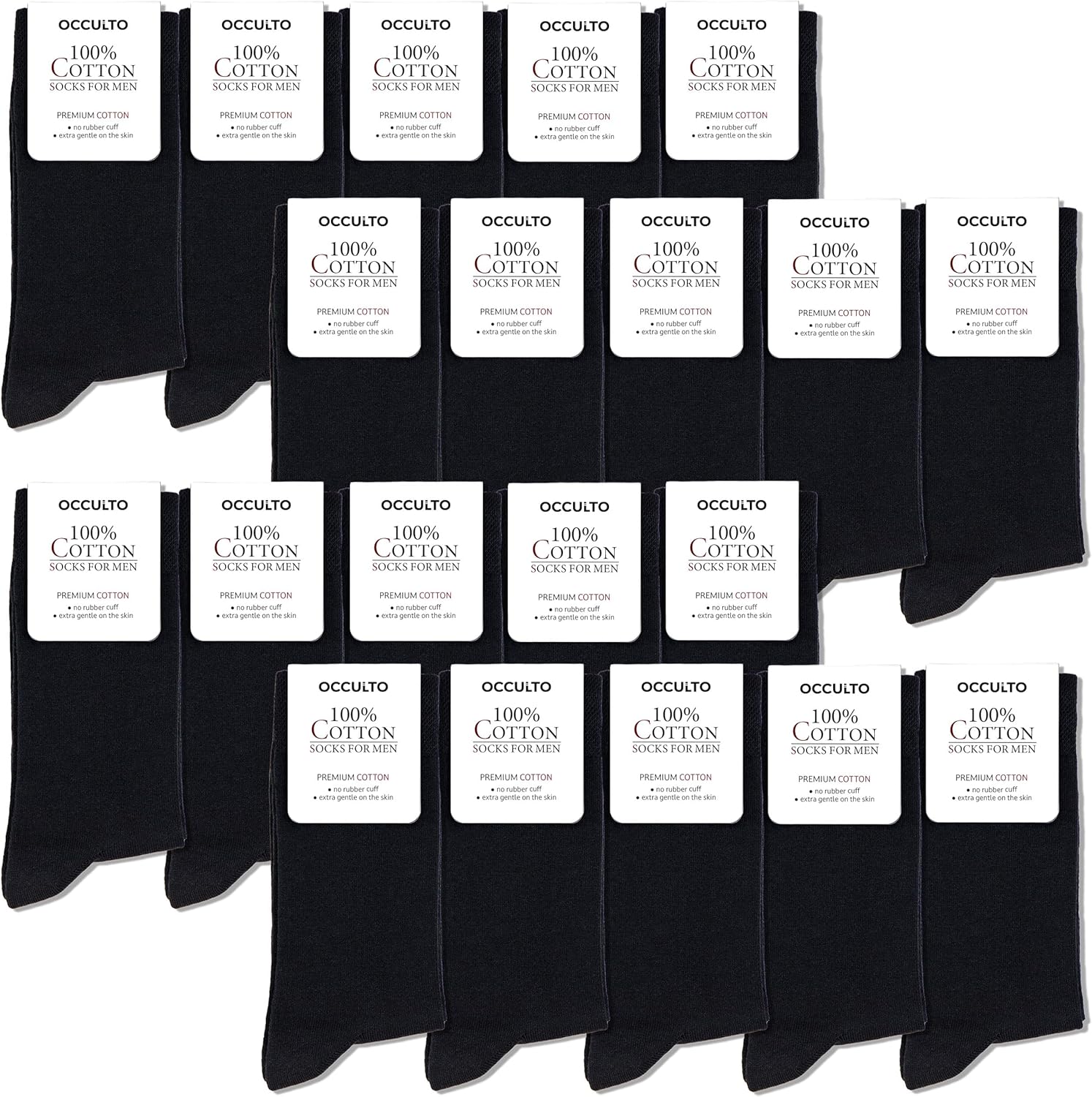Men 100% Cotton Dress Socks Pack of 10 for Ultimate Comfort