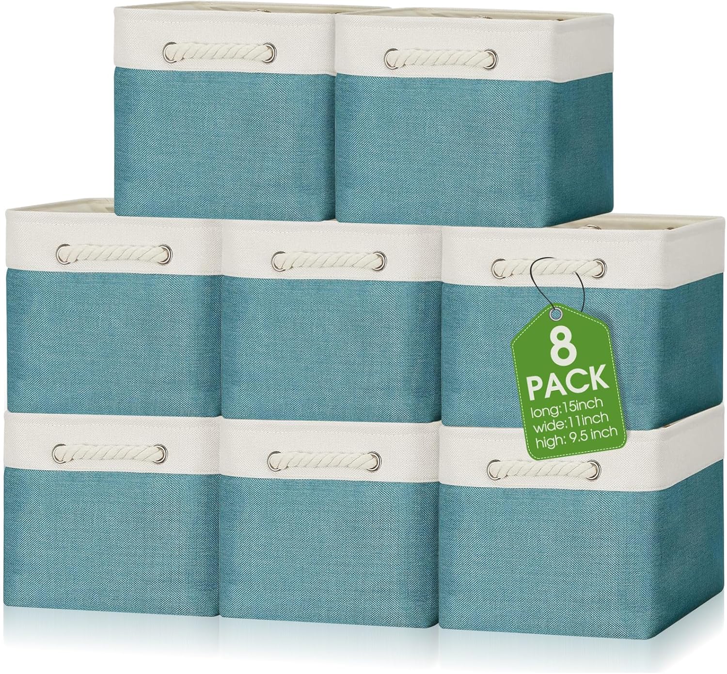 Meekoo 8 Pack Collapsible Storage Bins for Home Organization