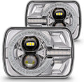 TRUE MODS 5x7 7x6 Inch H6054 Chrome LED HALO Headlights - Sharp Cutoff