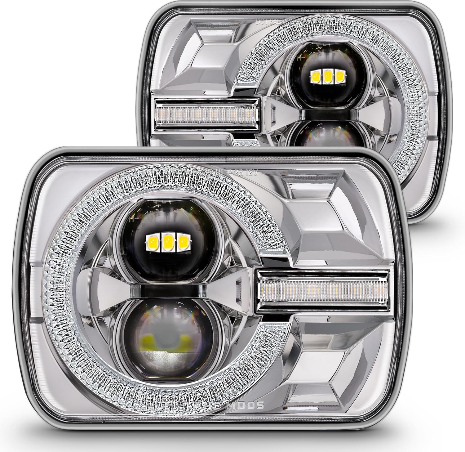 TRUE MODS 5x7 7x6 Inch H6054 Chrome LED HALO Headlights Review