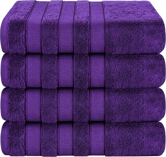 100% Cotton Turkish Bath Towels Set - Soft Absorbent 600 GSM