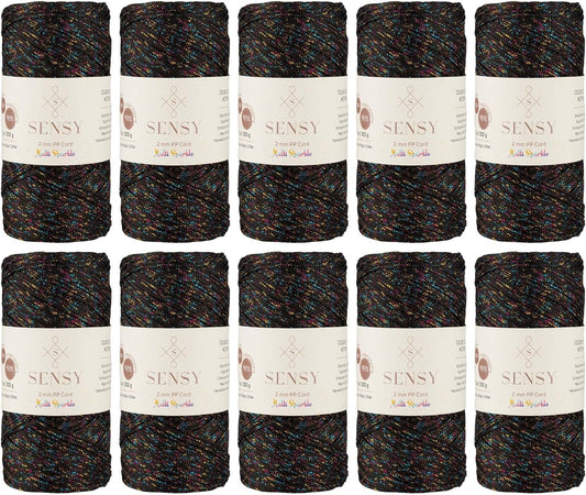 10 Skeins of Sparkle Polyester Rope for Macrame and Crochet