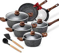 Prikoi Induction Cookware Set 12-Piece Non Stick Granite Pots and Pans