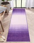Wonnitar Washable Purple 2x6 Runner Rug - Soft Non-Slip Ombre Runner