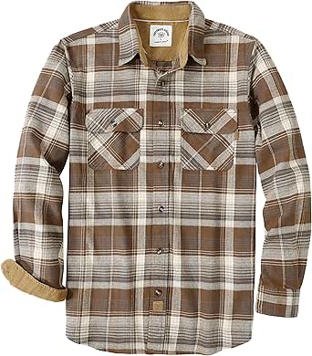 Dubinik Mens Flannel Shirt Long Sleeve Soft Brushed Cotton