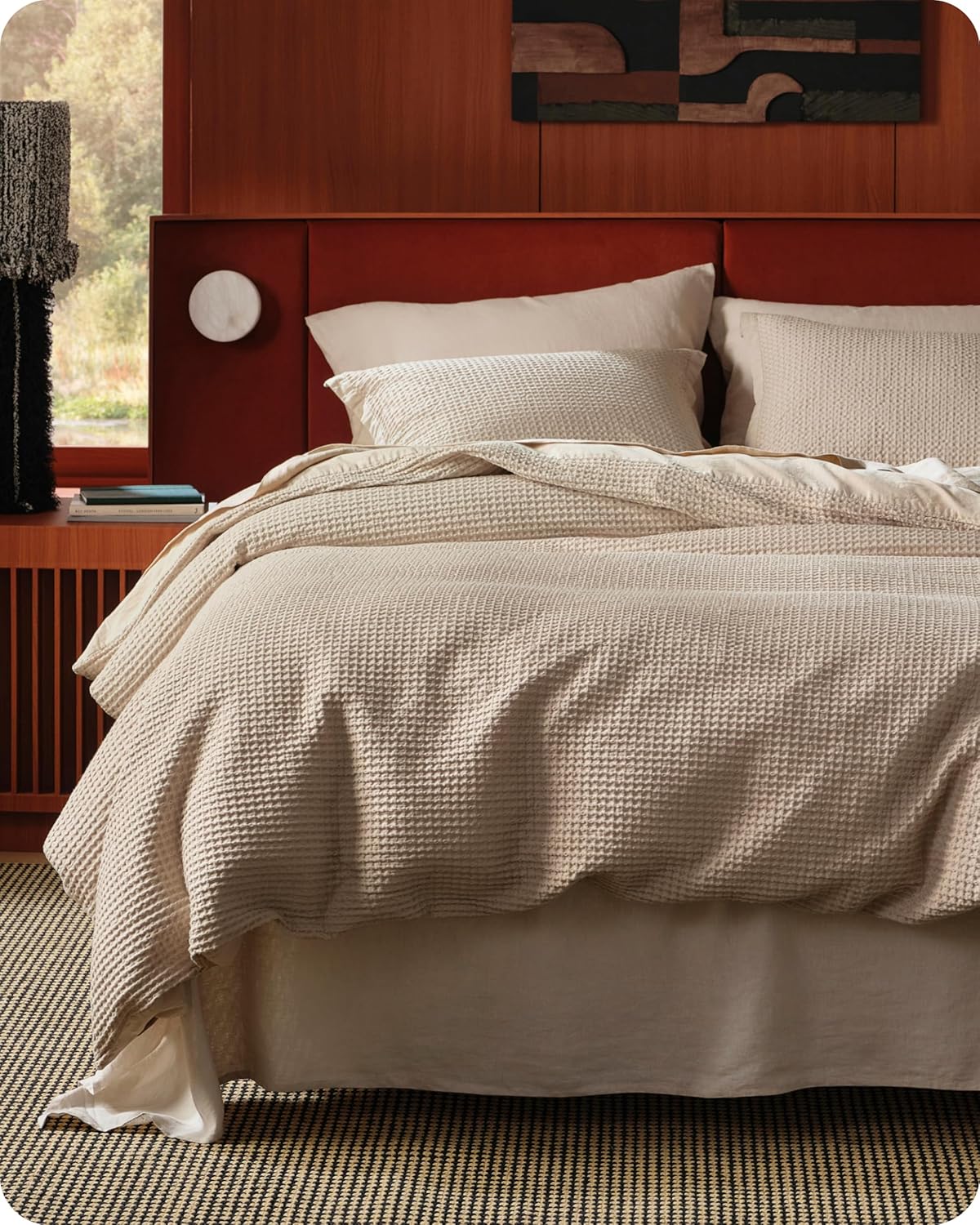 Bedsure Cotton Duvet Cover King - Soft Breathable Tan Bedding Set