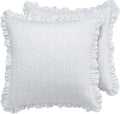 Laura Ashley Adelina White Ruffle Euro Sham Pair - Classic Floral